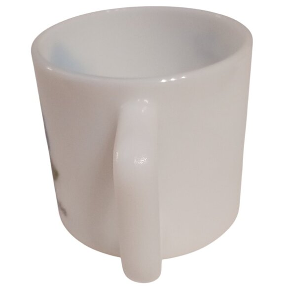 Vintage September Mug Morning Glory Flower of the Month Milk Glass Cup | 1970s - Picture 3 of 12